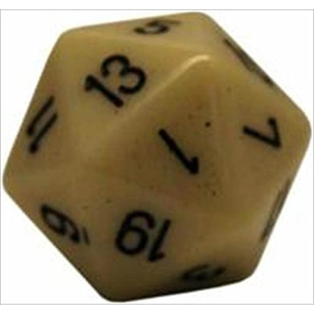 D20 terninger uigennemsigtige (34 mm)