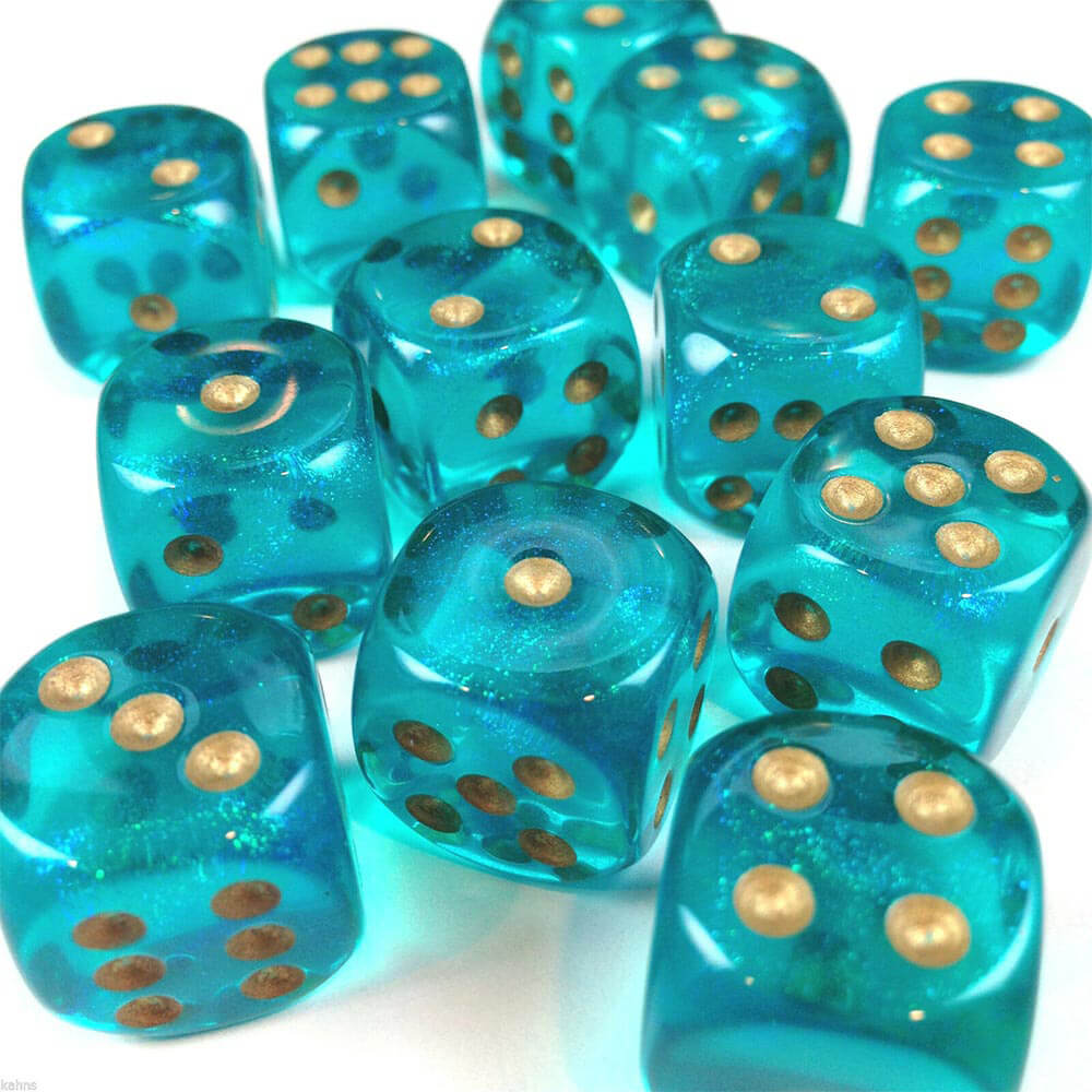 D6 dice borealis 16 mm (12 dobbelstenen)