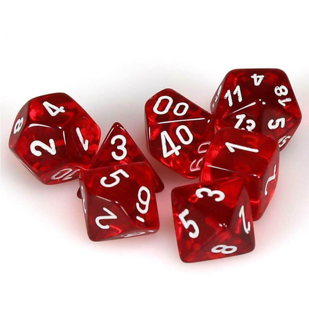 D7 Die Set Dice Translucent Poly (7 terninger)