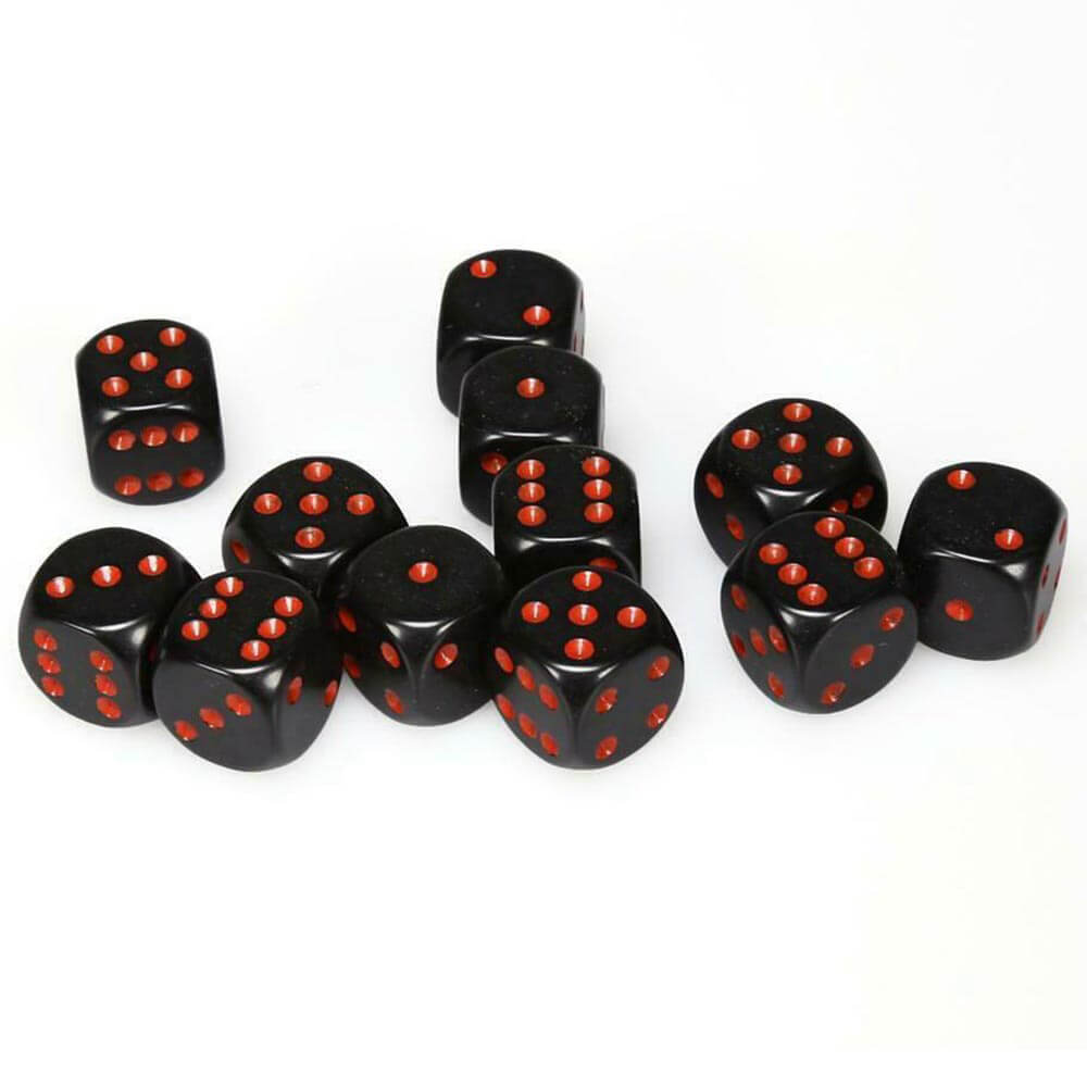 D6 DICE OPAQUE 16mm (12 dados)