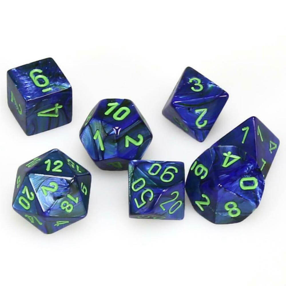 D7 Die Set Dice Poly lustroso (7 dados)