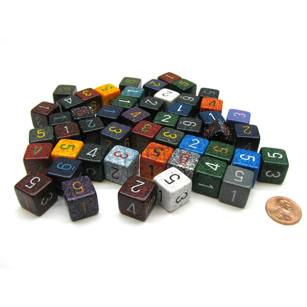 D6 Dice assorti polyédrique lâche (50 dés)