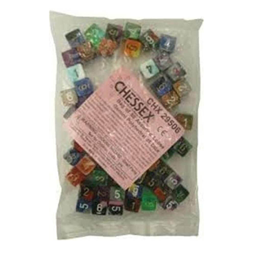 D6 Dice Assorted Loose Polyhedral (50 Dice)