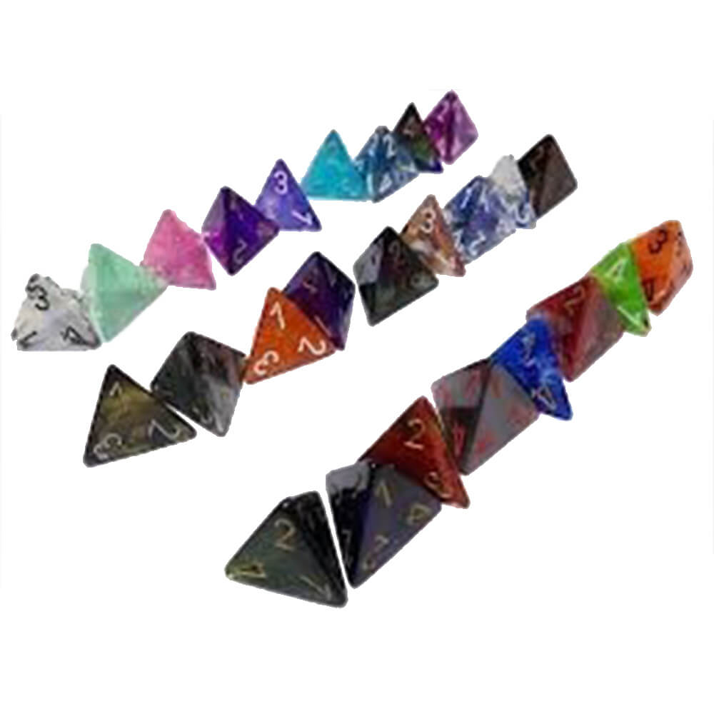 D4 terninger assortert løs polyhedral (50 terninger)