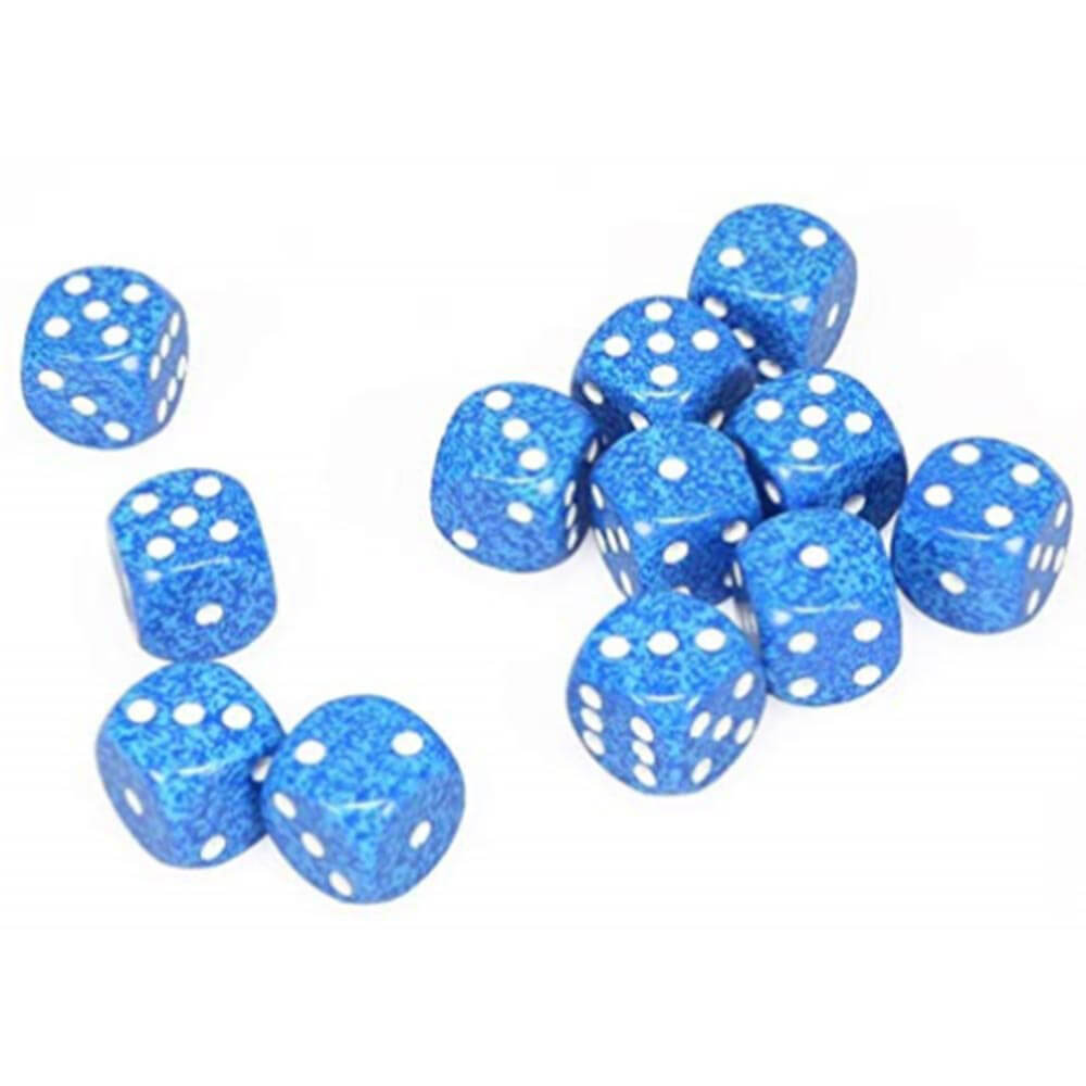 D6 Dice moucheté 16 mm (12 dés)