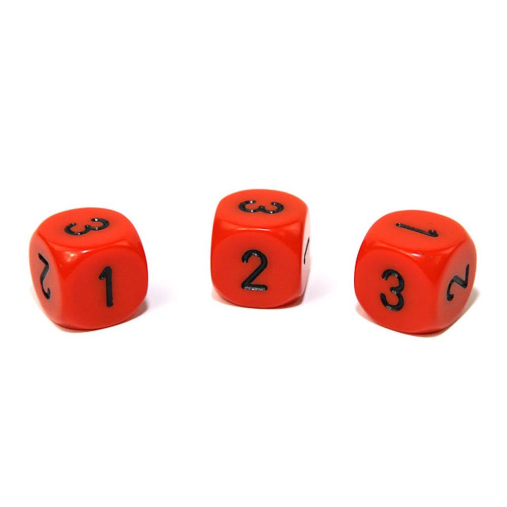 Chessex D3 Opaque Dice 16mm (D6 w/ 1-3 Twice)