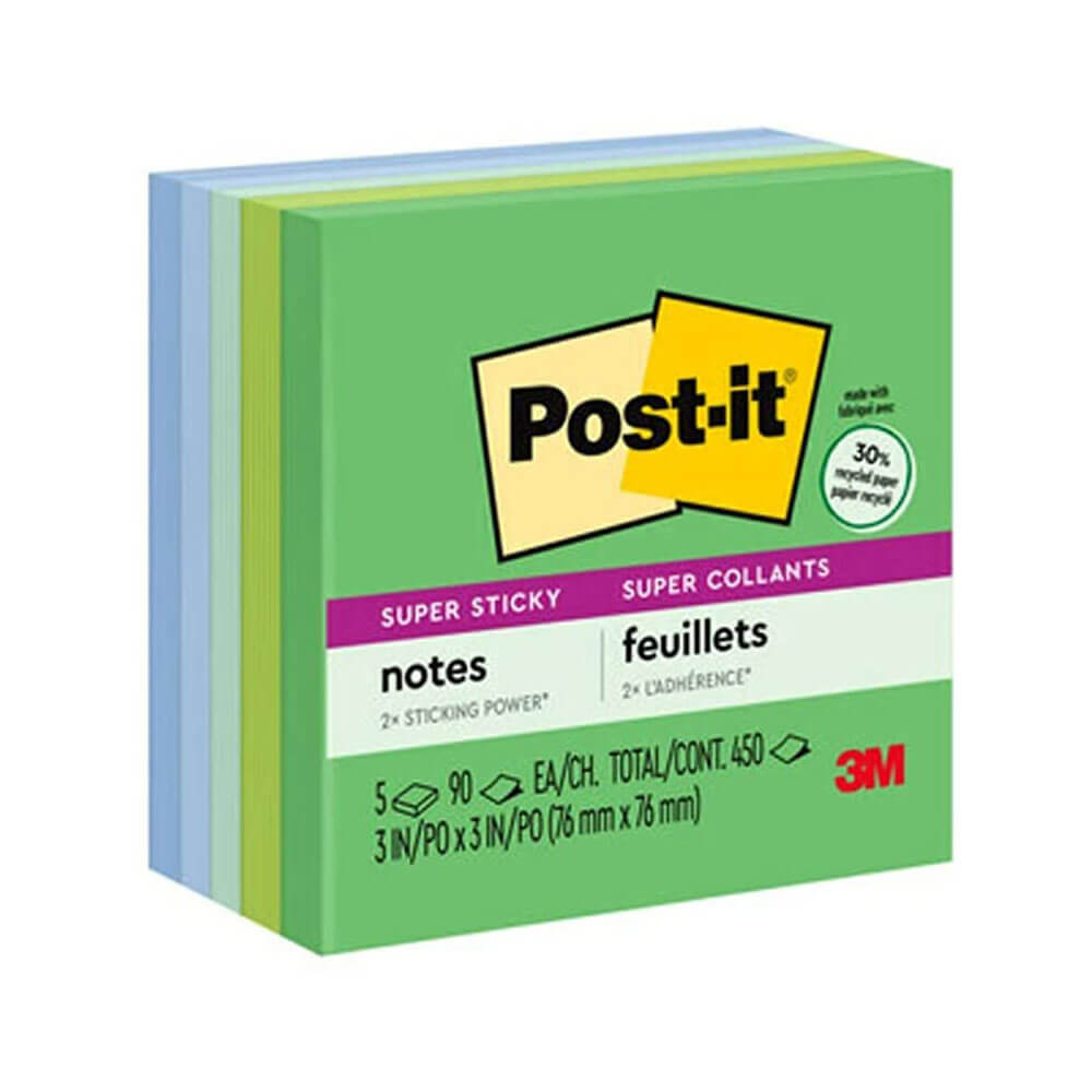 Post-it Super Sticky Notes 76x76mm (5pk)