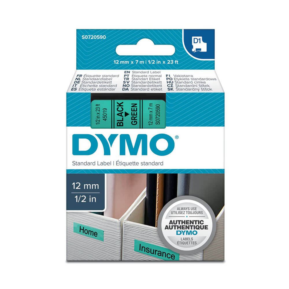 Etiqueta de cinta Dymo D1 12 mmx7m