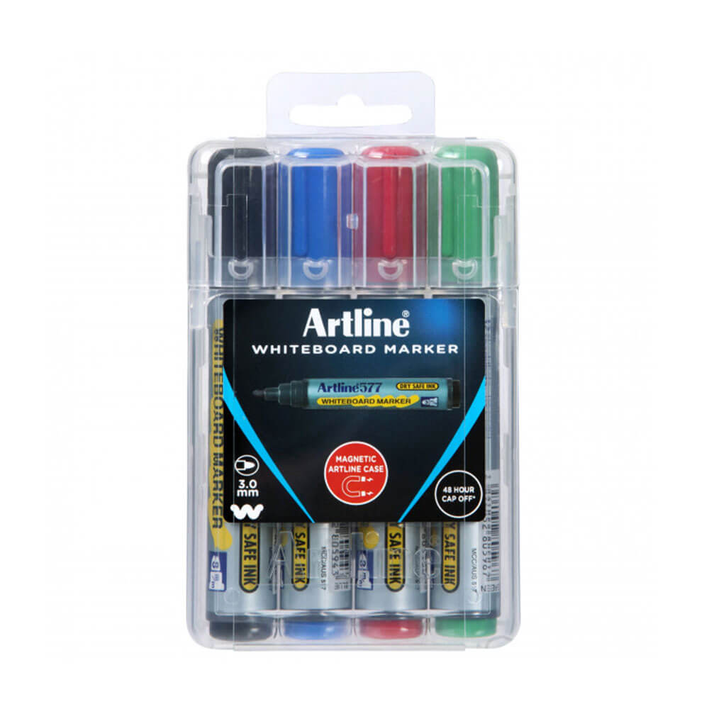 Artline Whiteboard Marker i Hard Case 2mm Assortered