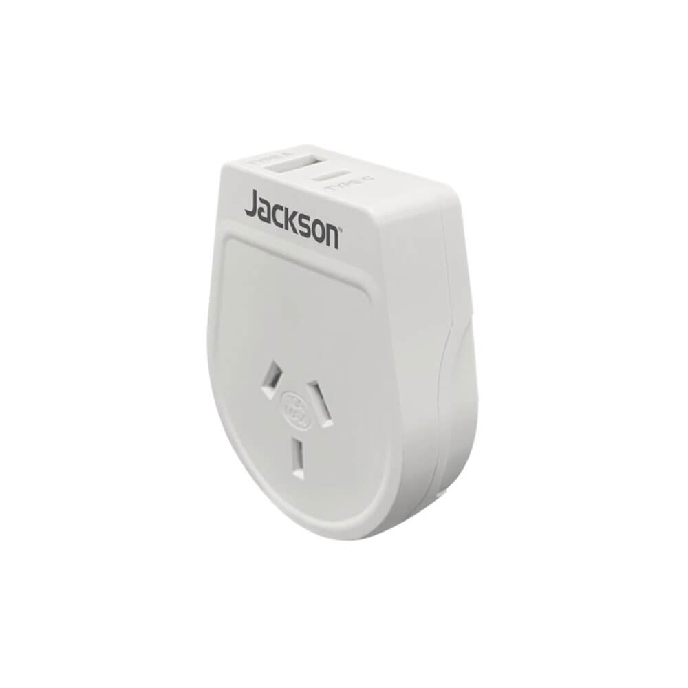 Jackson Industries utgående USB-A & C reiseadapter