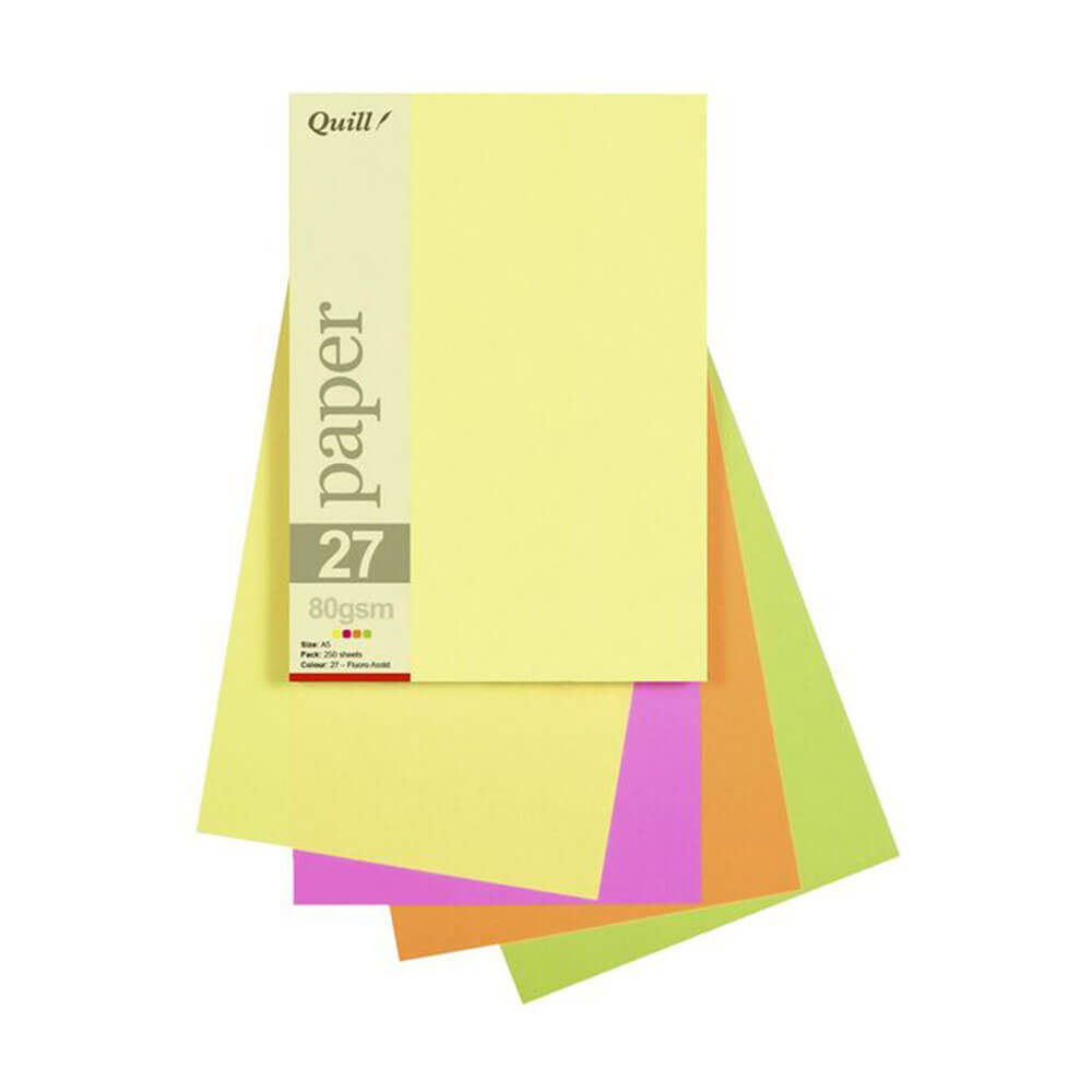 Quill Paper 80GSM A5 blandad (25PK)