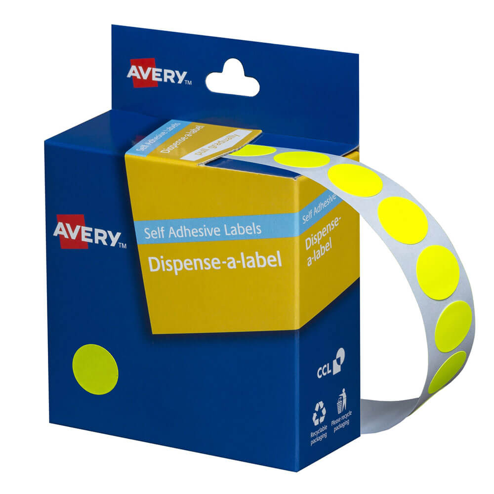 Avery selvklebende prikketiketter 14mm (700pcs)