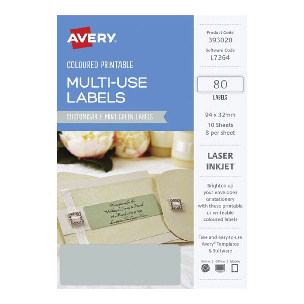 Avery rectangular láser etiqueta 80pcs (94x32 mm)