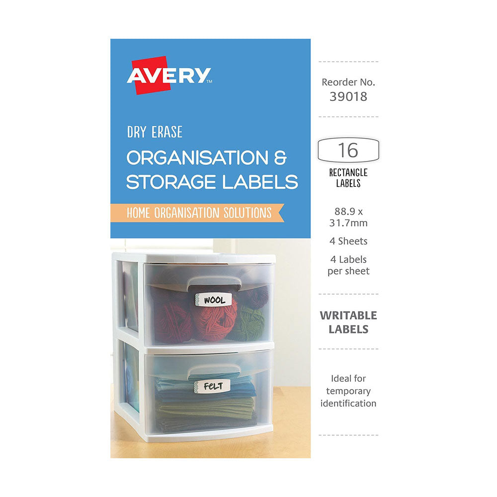 Avery Erase organizuje etykiety 16pcs (89x32 mm)