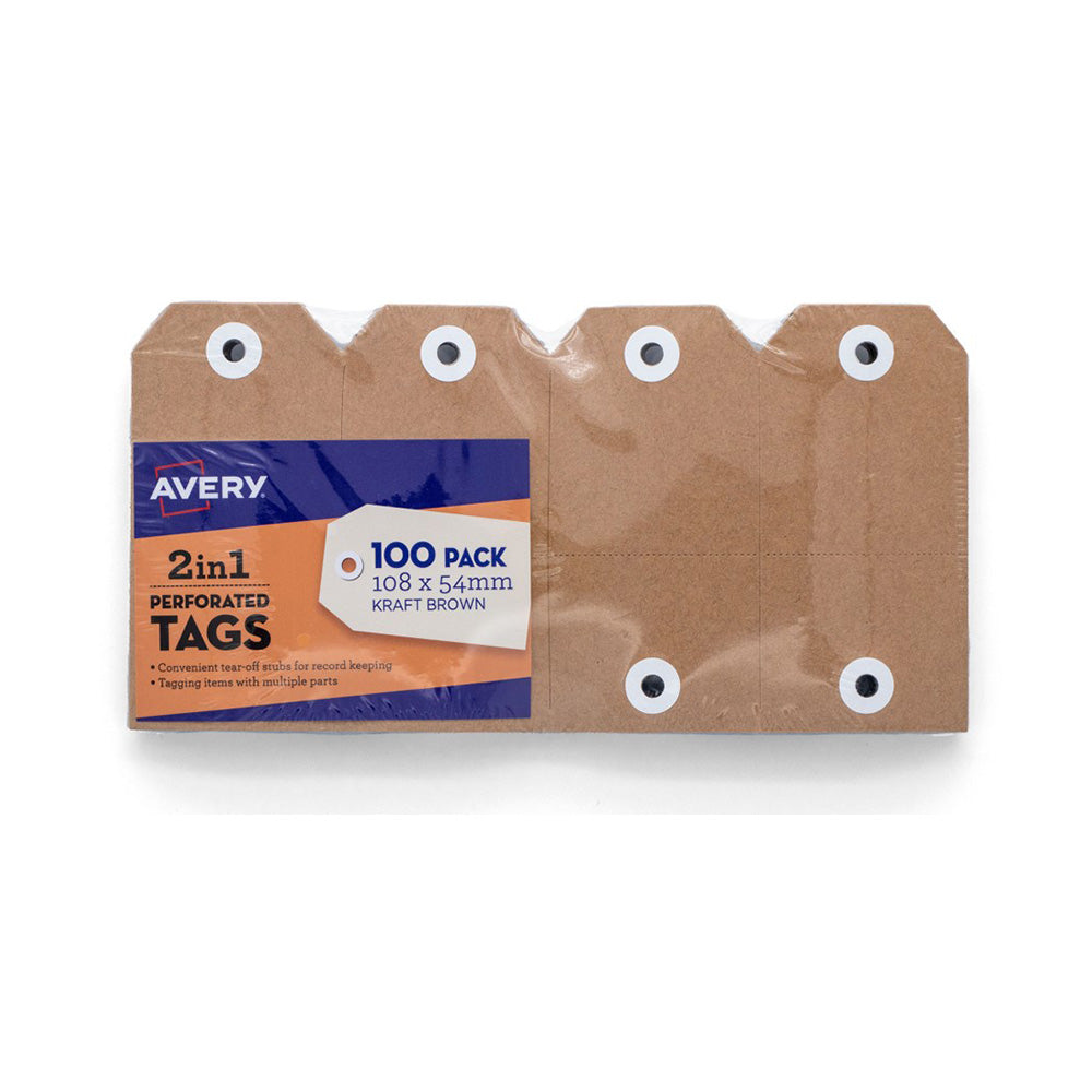 Tag Kraft Avery 2 in 1 (confezione di 100)