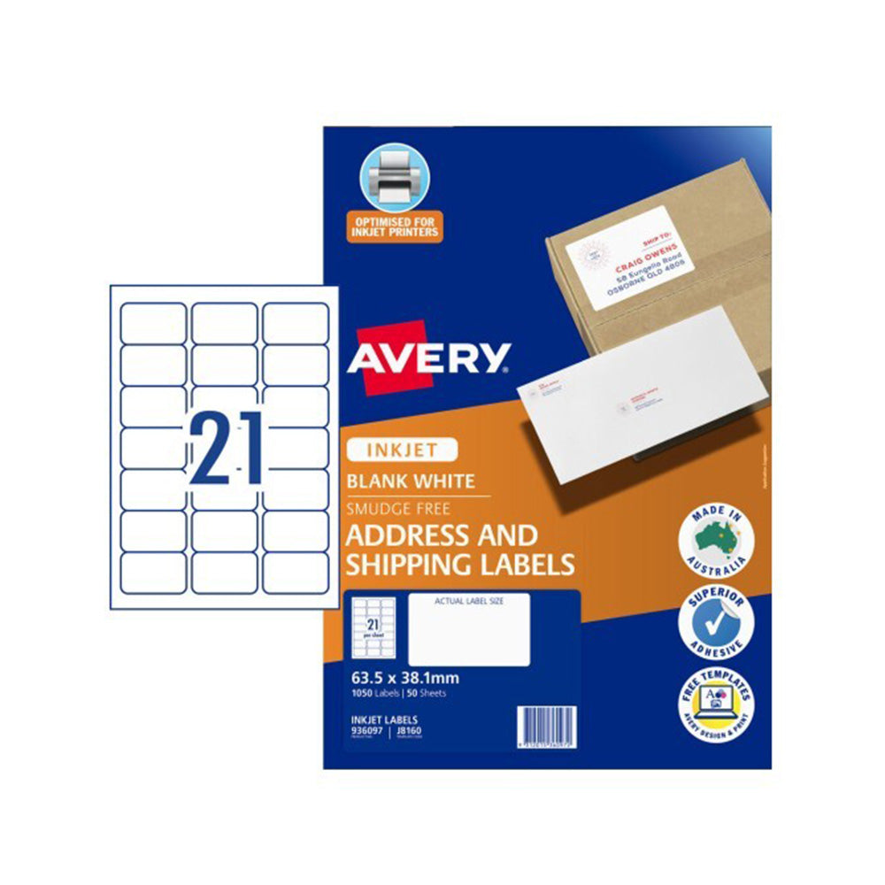 Avery Etiqueta para la impresora de inyección de tinta 50pcs