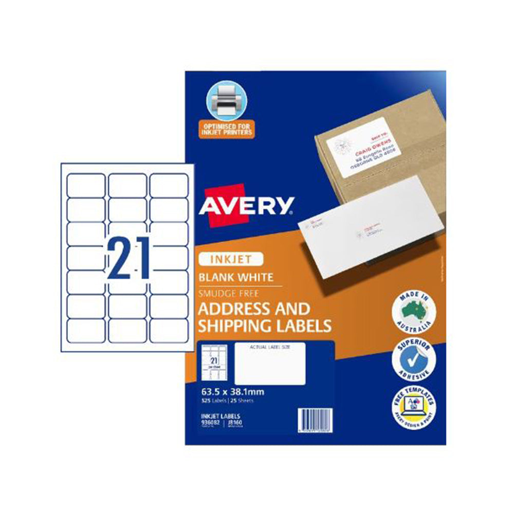 Avery Inkjet -adressetiket (pakke med 25)