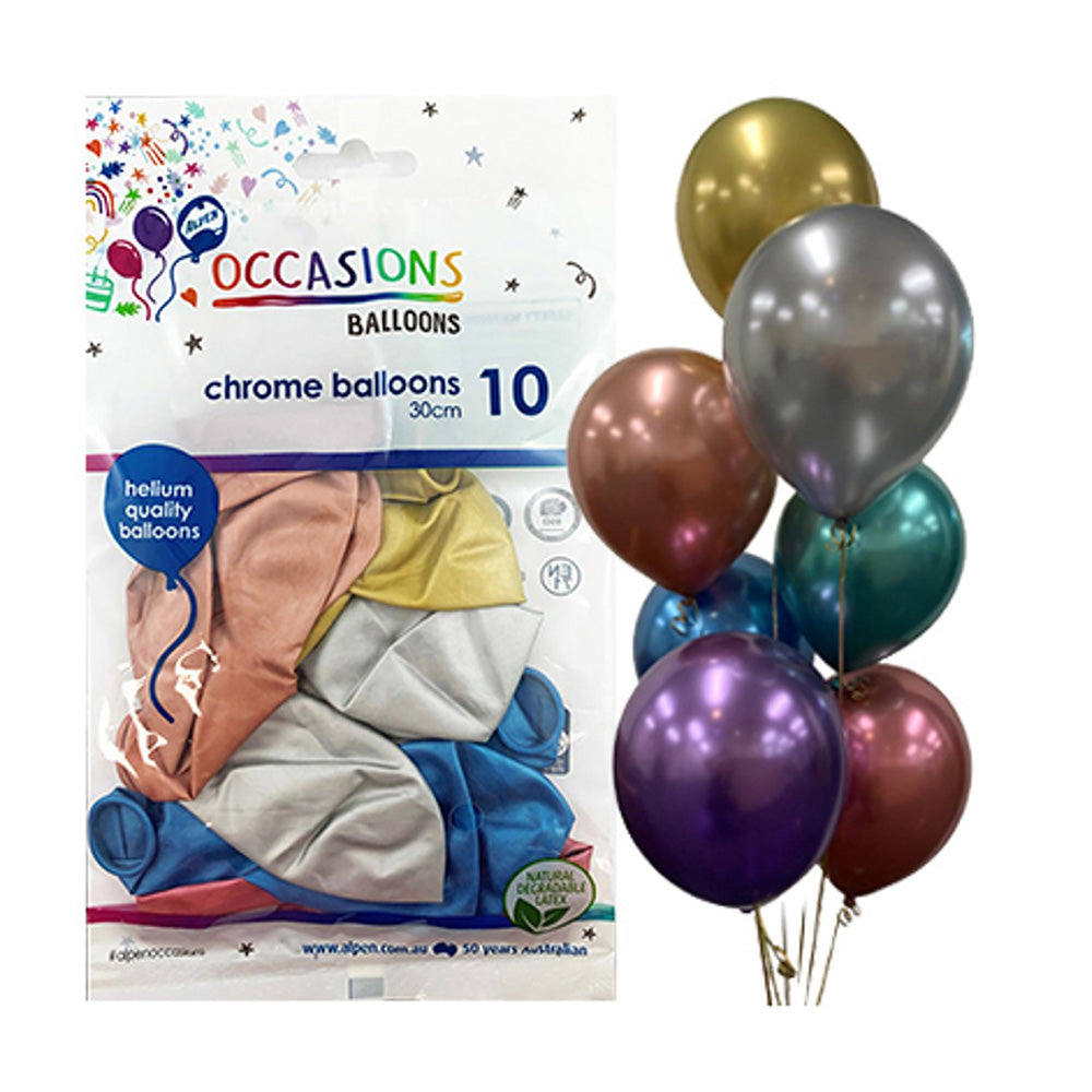 Alpen Chrome Balloons 30cm (pacote de 10)