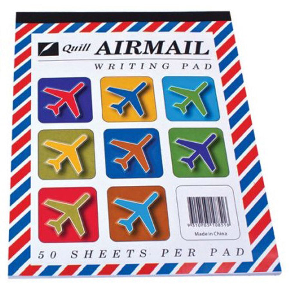 Quill Airmail 50-Leaf Ruled Writing Pad 10pk