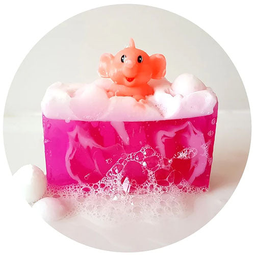 Pink Elephants & Lemonade Soap Slice with Toy