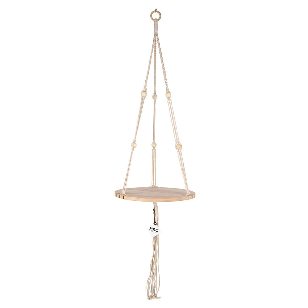 Drake Macrame Hanging Shelf Display 36cm