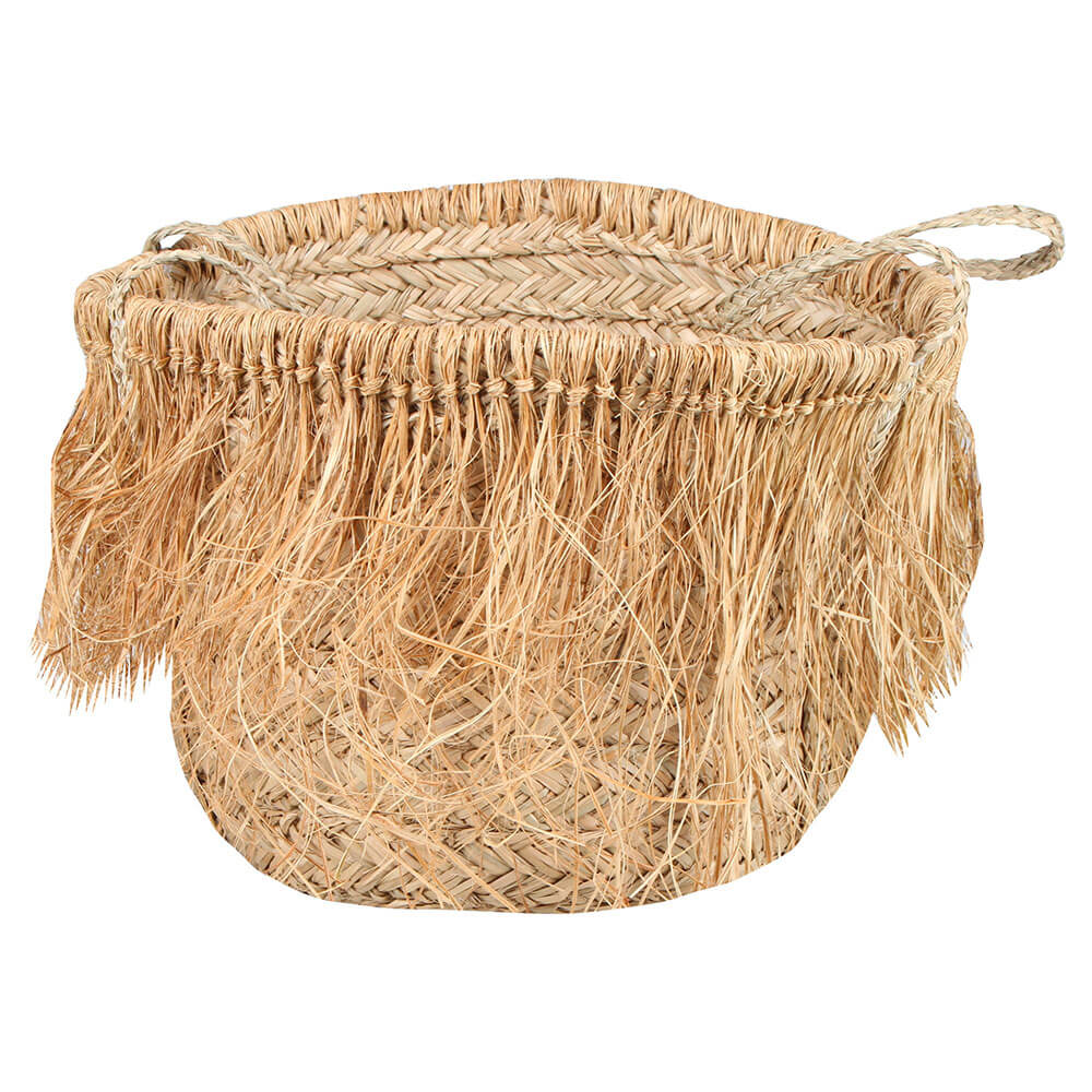 Lara Fringed Seagrass Bag (50x28cm)