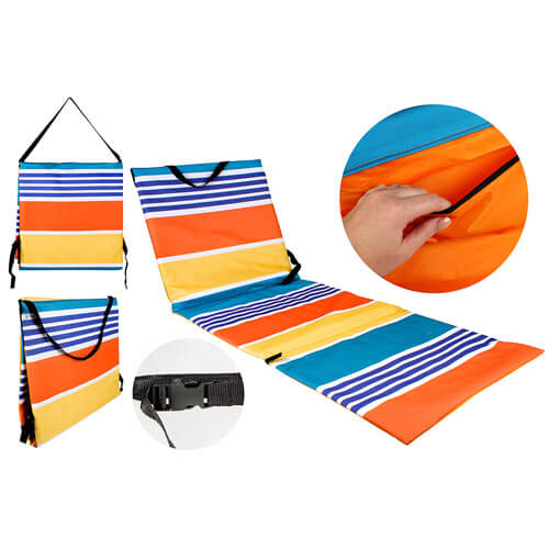 Collapsible Stripe Beach Lounger (158x58cm)