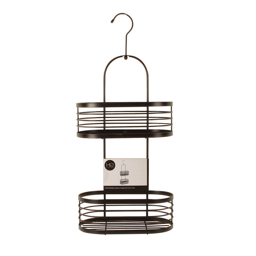 Modern 2-Shelves Metal Shower Caddy (53x23x17cm)