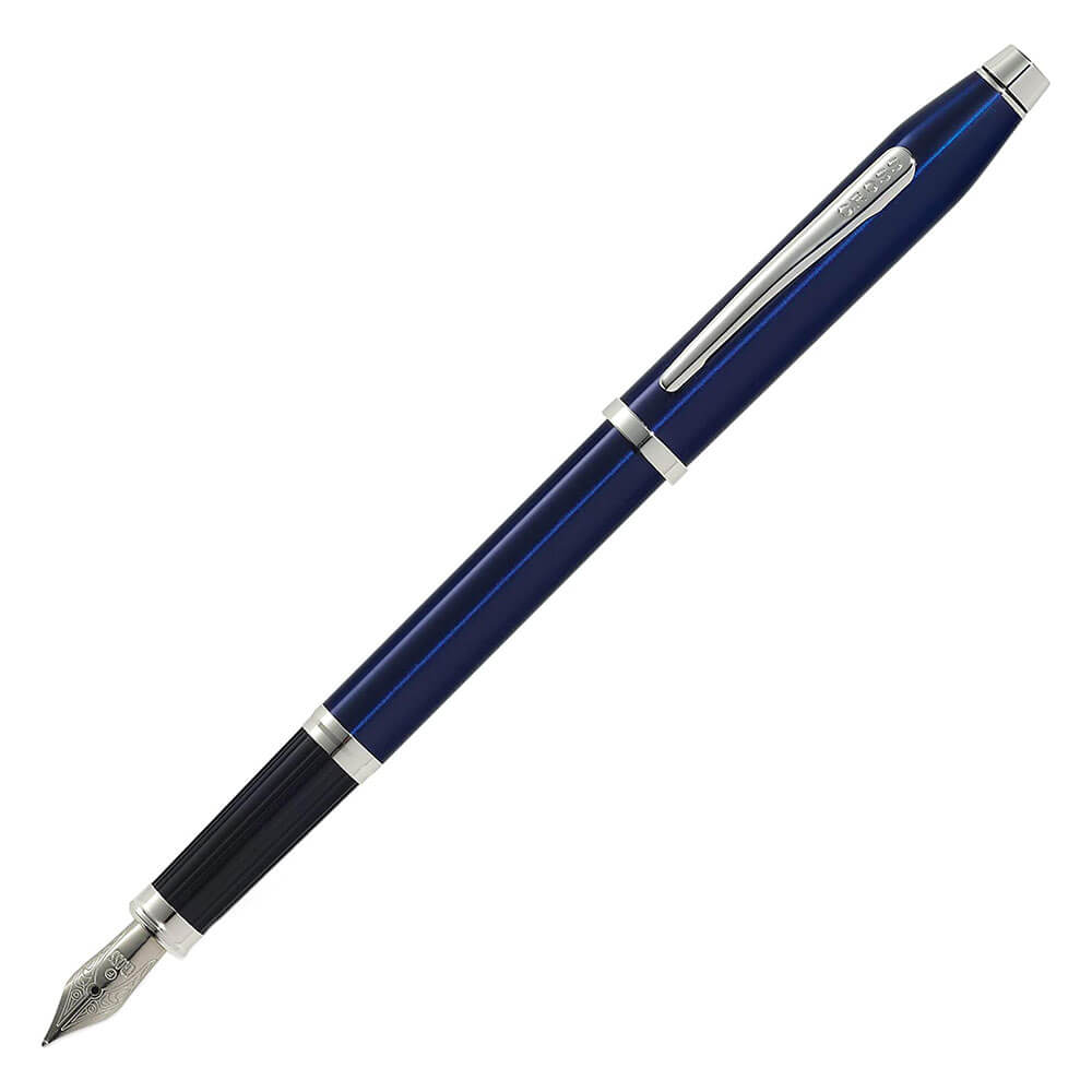 Century LL Blue Lacquer Fountain Pen m/ krom PT