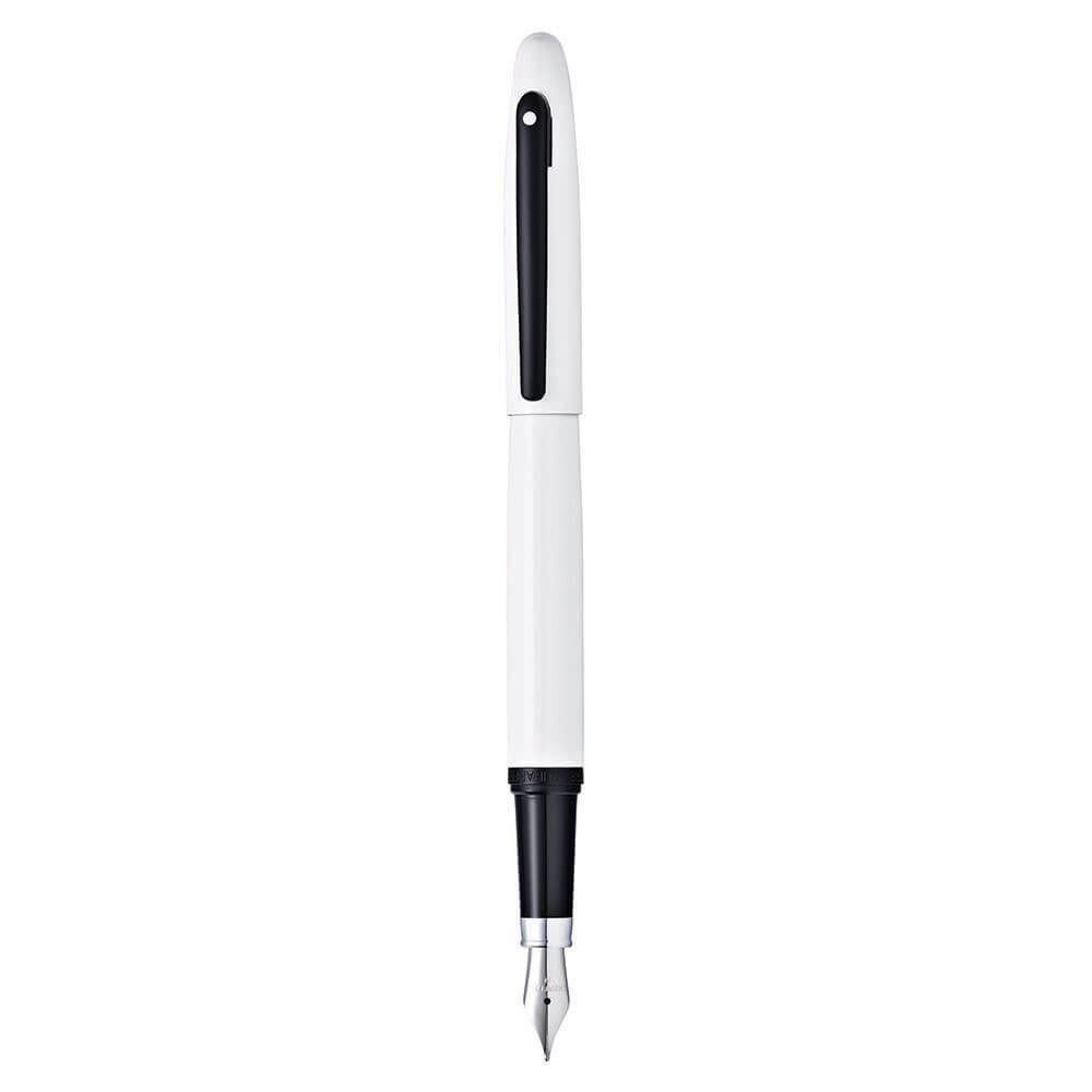 Sheaffer VFM White Lacquer og Black Fountain Pen