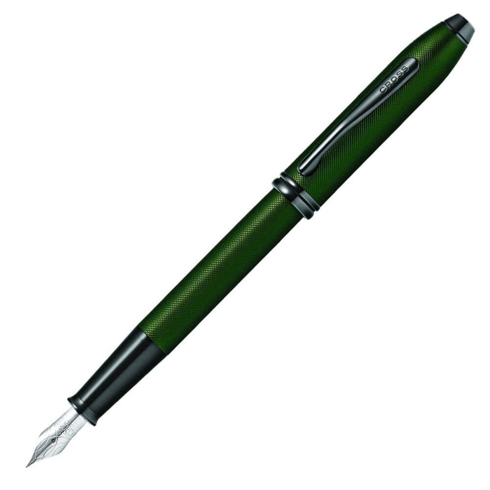 Townsend Green Microknurl i HP Black Fountain Pen