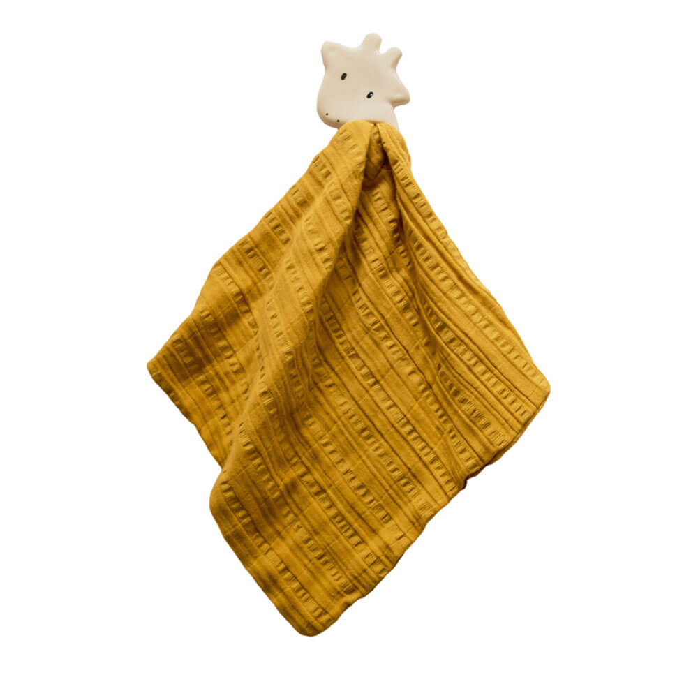 Tikiri Rubber Teether with a Muslin Comforter