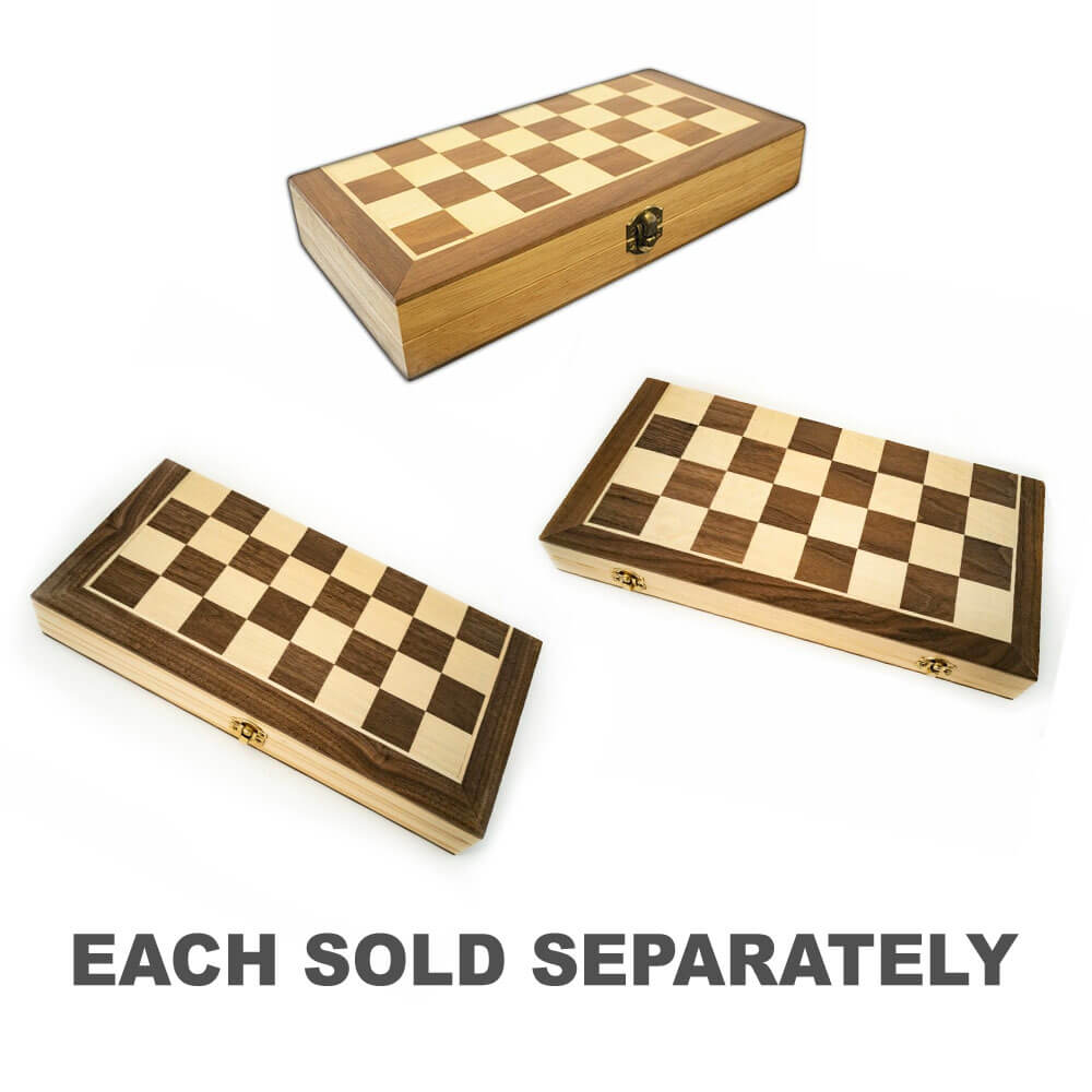 LPG Wooden Folding Chess Checkers Backgammon Set