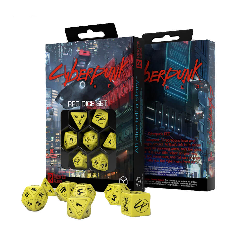 Q Atelier Cyberpunk Red Dice (ensemble de 7)