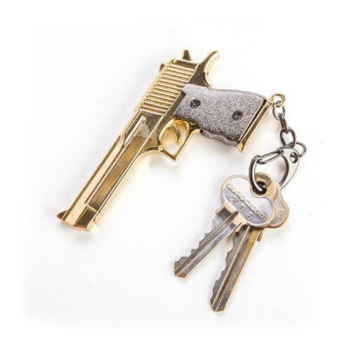 Metal Gun Keychain