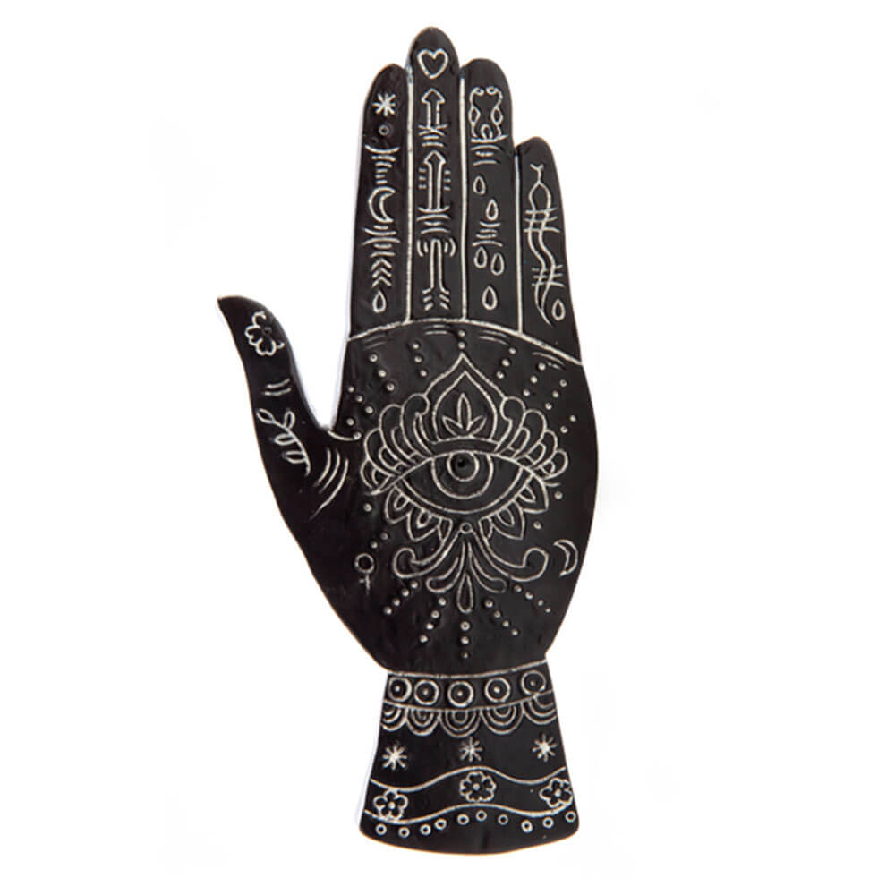 Silver Palmistry Flat Incense Burner