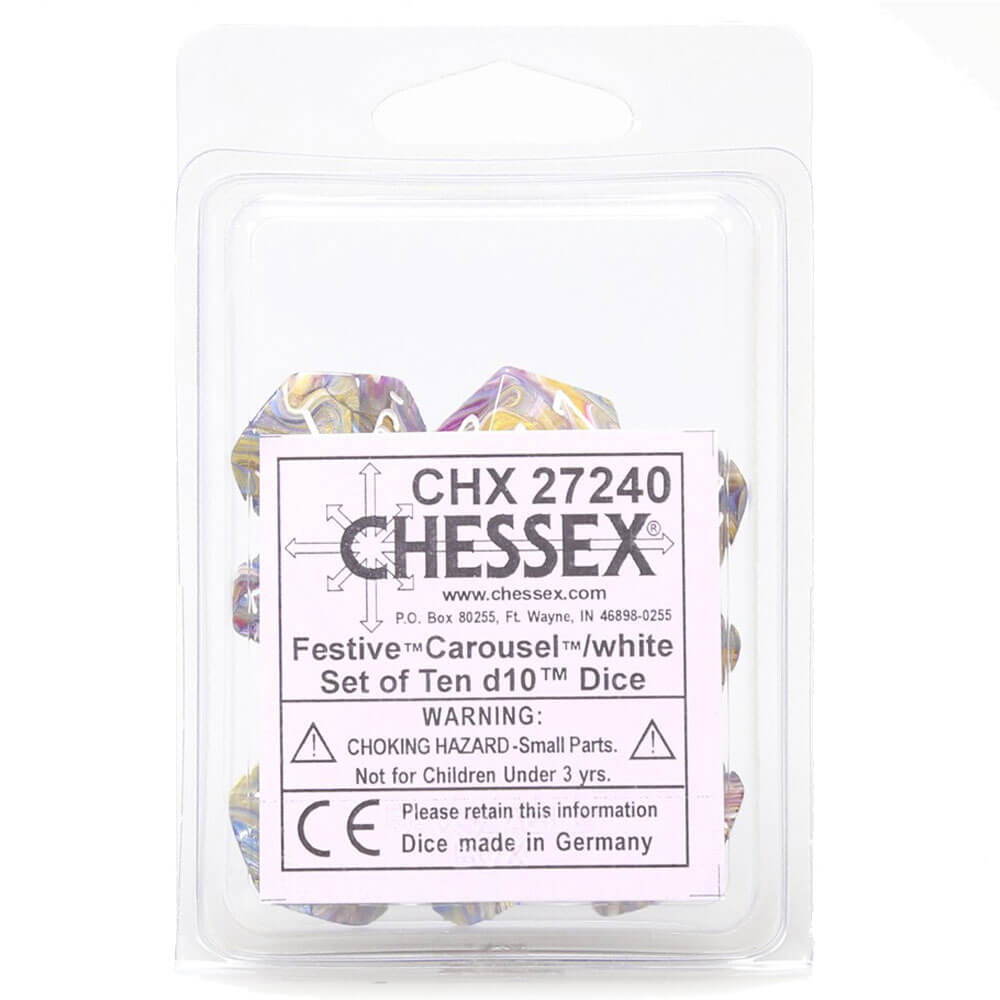 Chessex D10 Set festive polyédrique 10 die