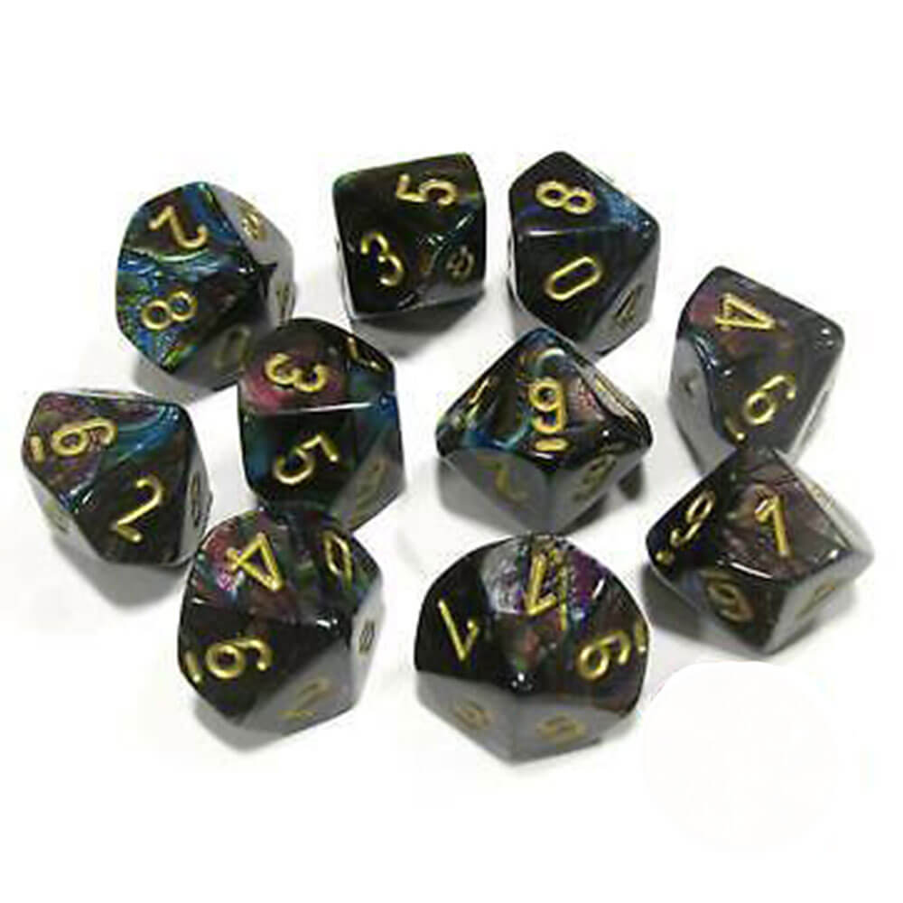 Chessex D10 Polyhedral 10-Die Lustrous Set