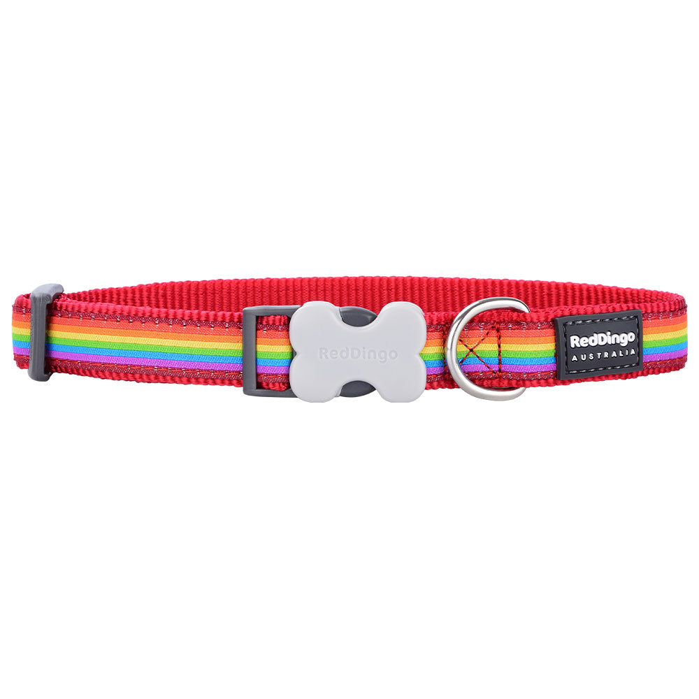 Hundekrage med Rainbow Design (rød)