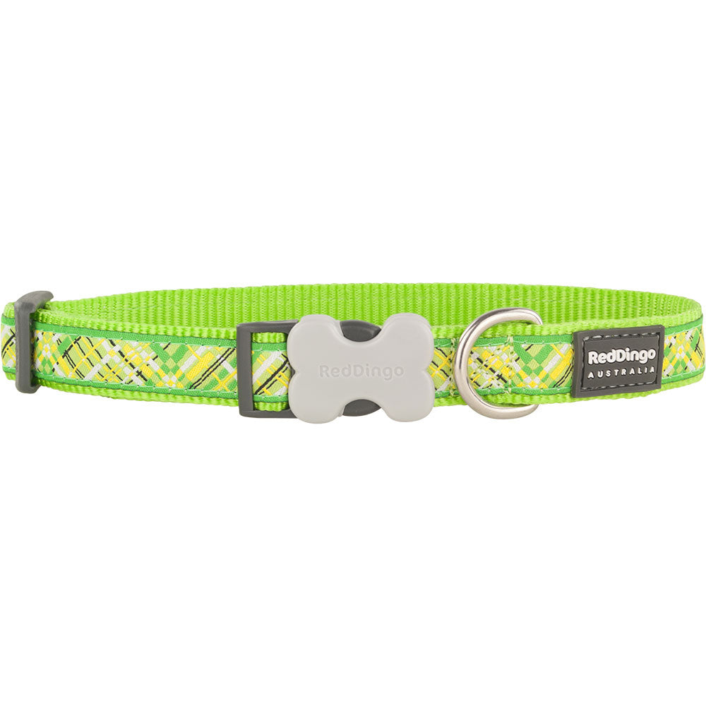 Hundkrage med Flanno Design (Lime Green)