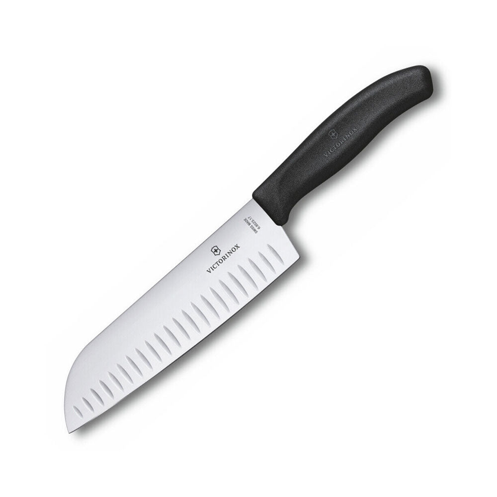 Gesclute brede mes Santoku -mes 17 cm (zwart)