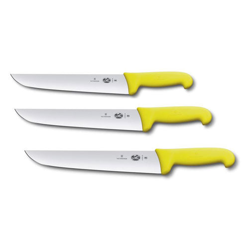 Straight Back Blade Butcher Knife w/ Fibrox (Yellow)