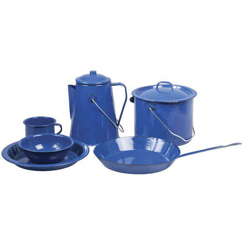 15 Piece Set Campfire Steel Enamelware