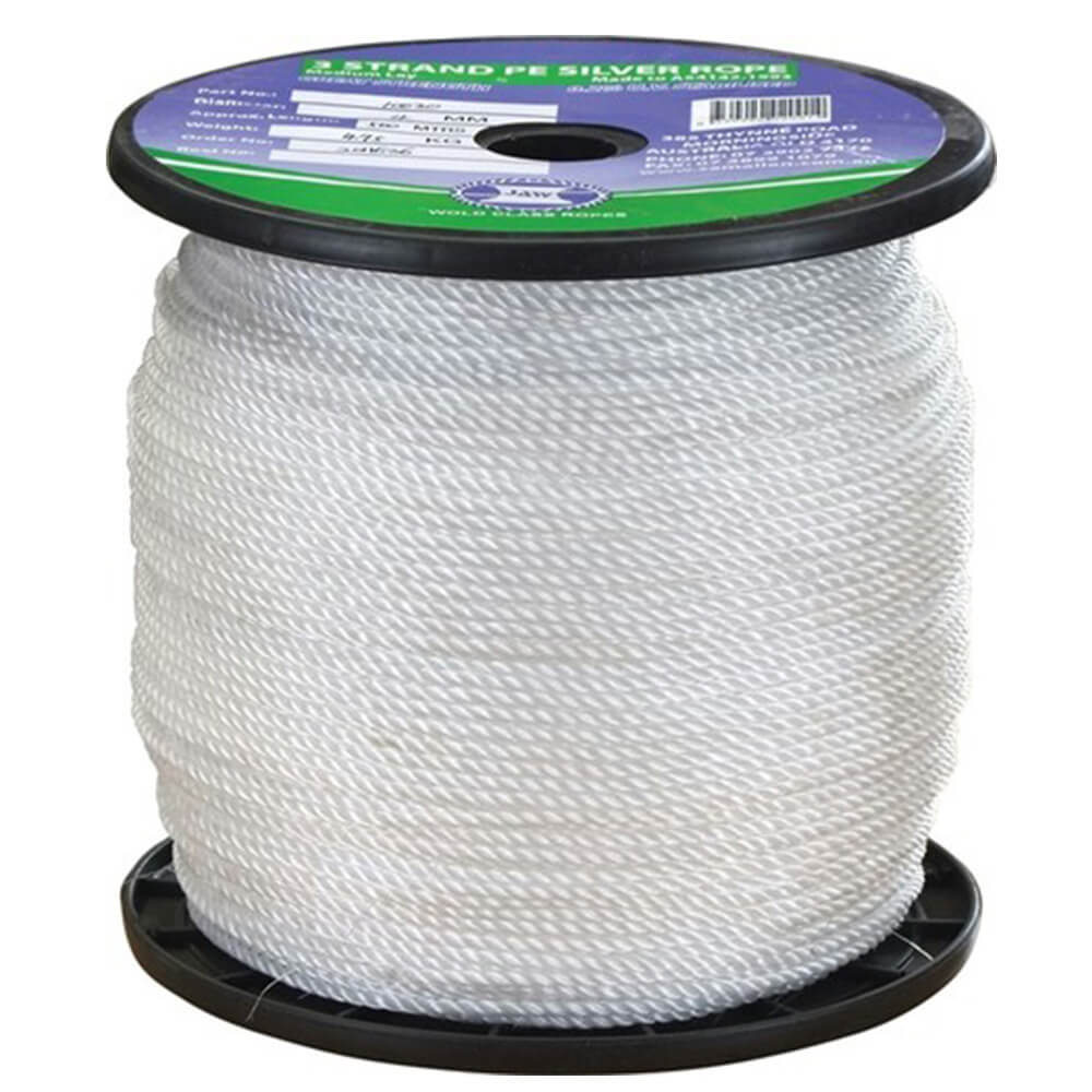 Standard Silver White Rope 100m Roll