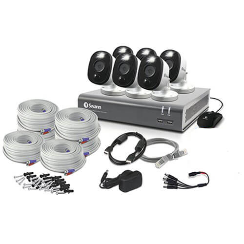 Swann 8CH 1080p DVR Kit with 6x PIR with Spot Lights