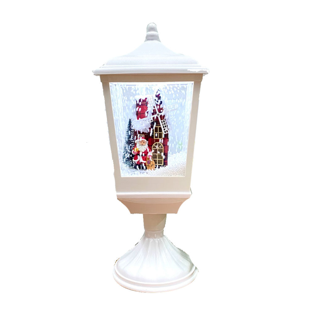 Led Snow Lantern met Santa's House & Windmill