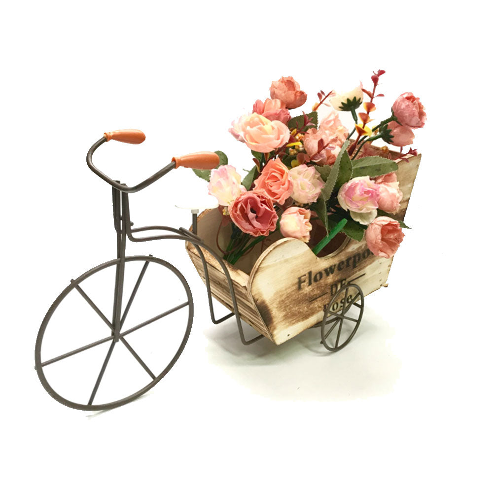 Flowerpot de rose 3-wielige fiets met bloemdecoratie