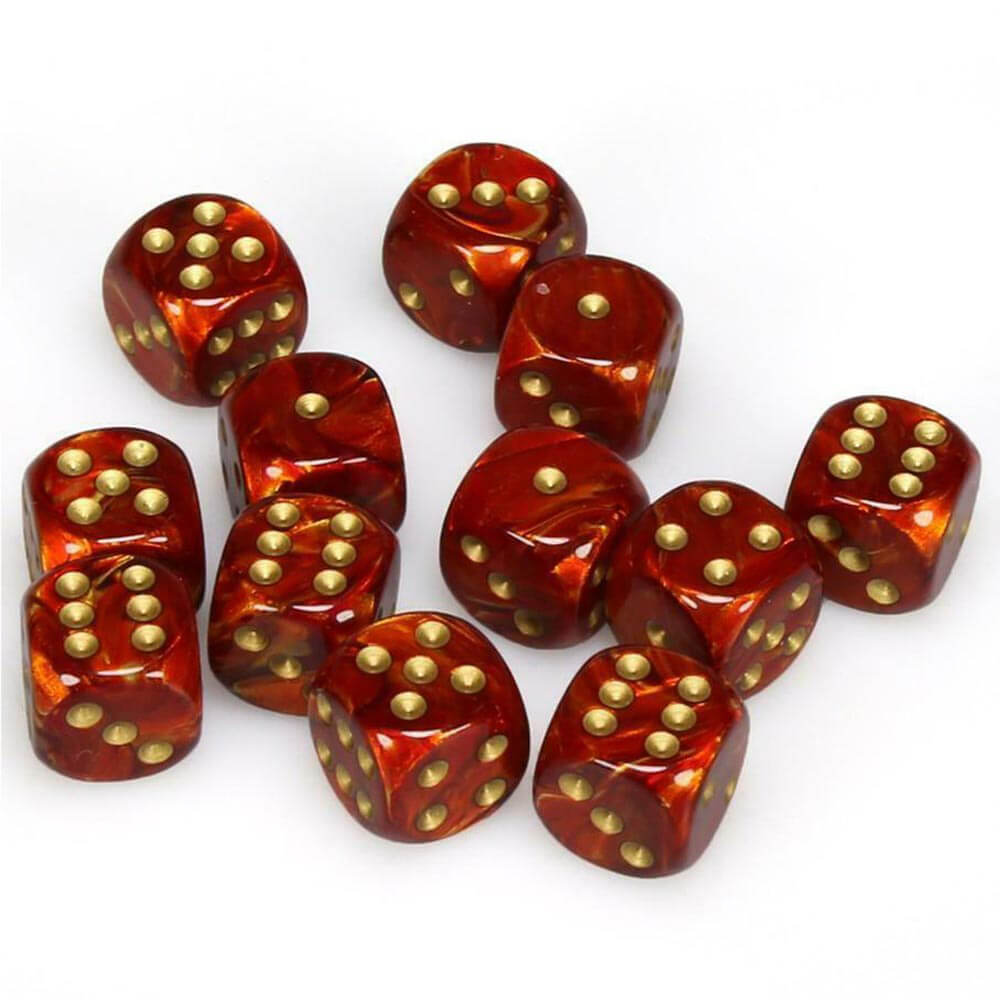 D6 dados escarab 16 mm (12 dados)