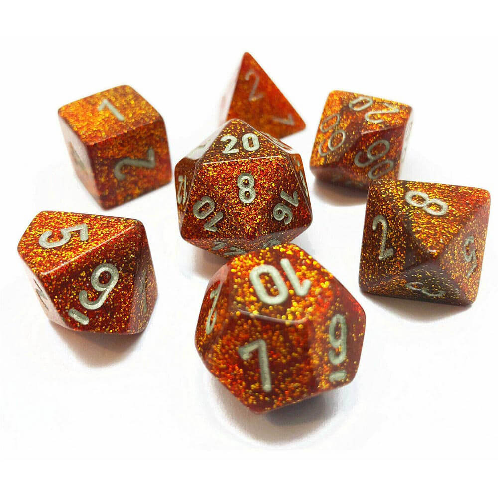 D7 Die Set Di Dice Glitter Polyédrique (7 dés)