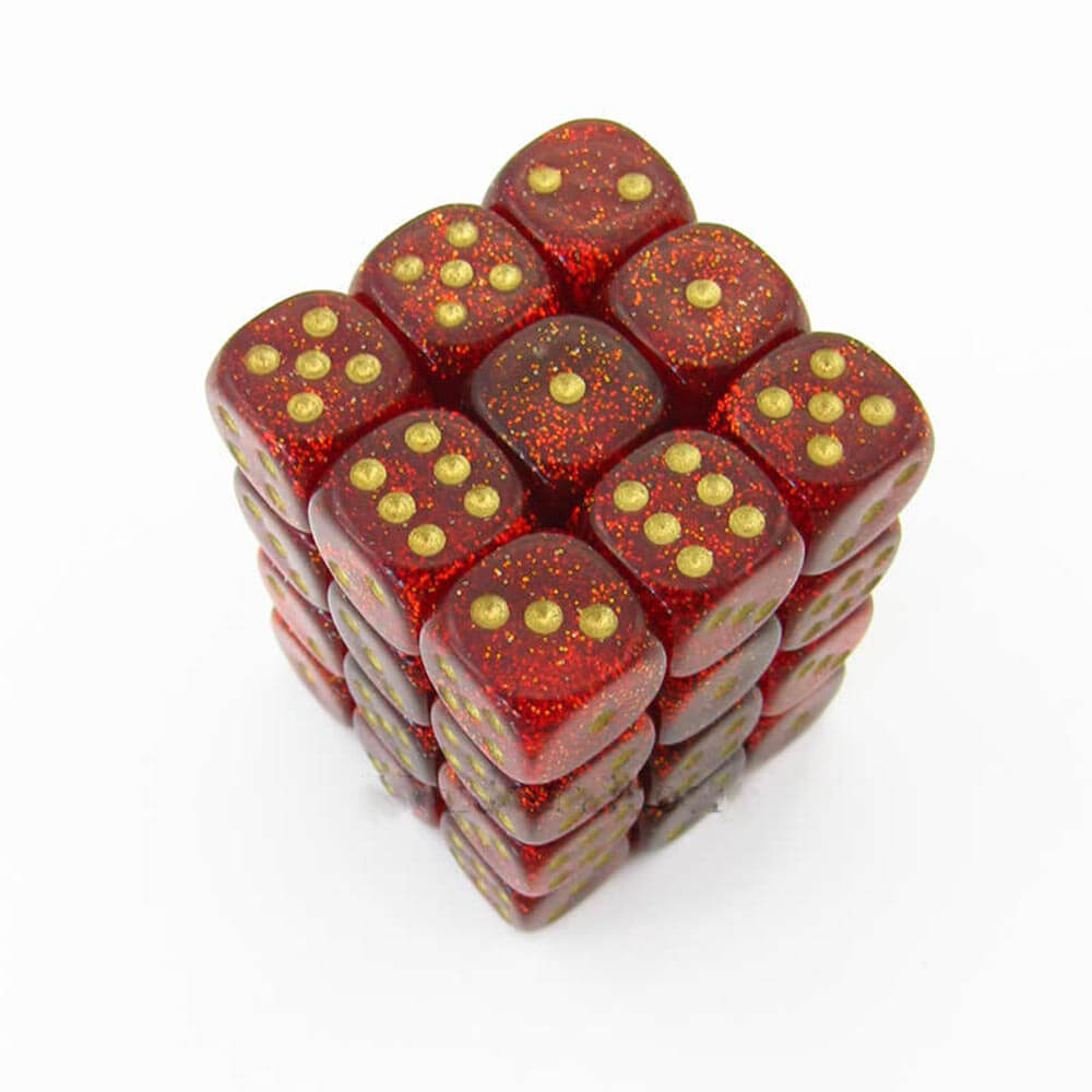 D6 DICE GLITTER 12mm (36 dados)